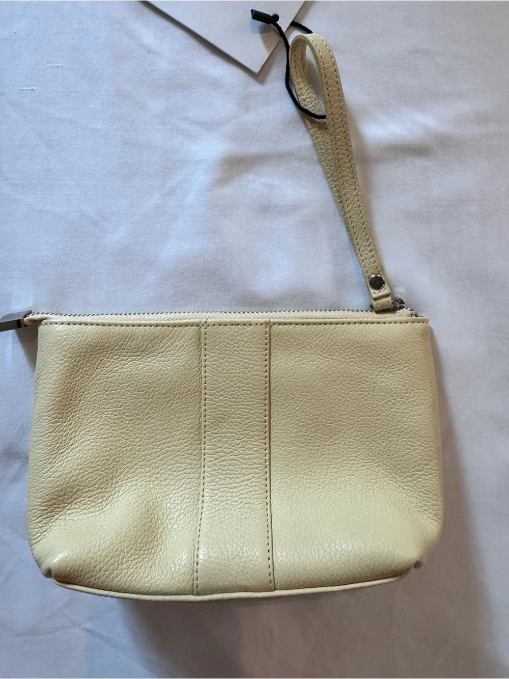 NWT Prüne Leather Makeup Bag / Clutch / Pouch, in Butter Yellow with Dust Bag